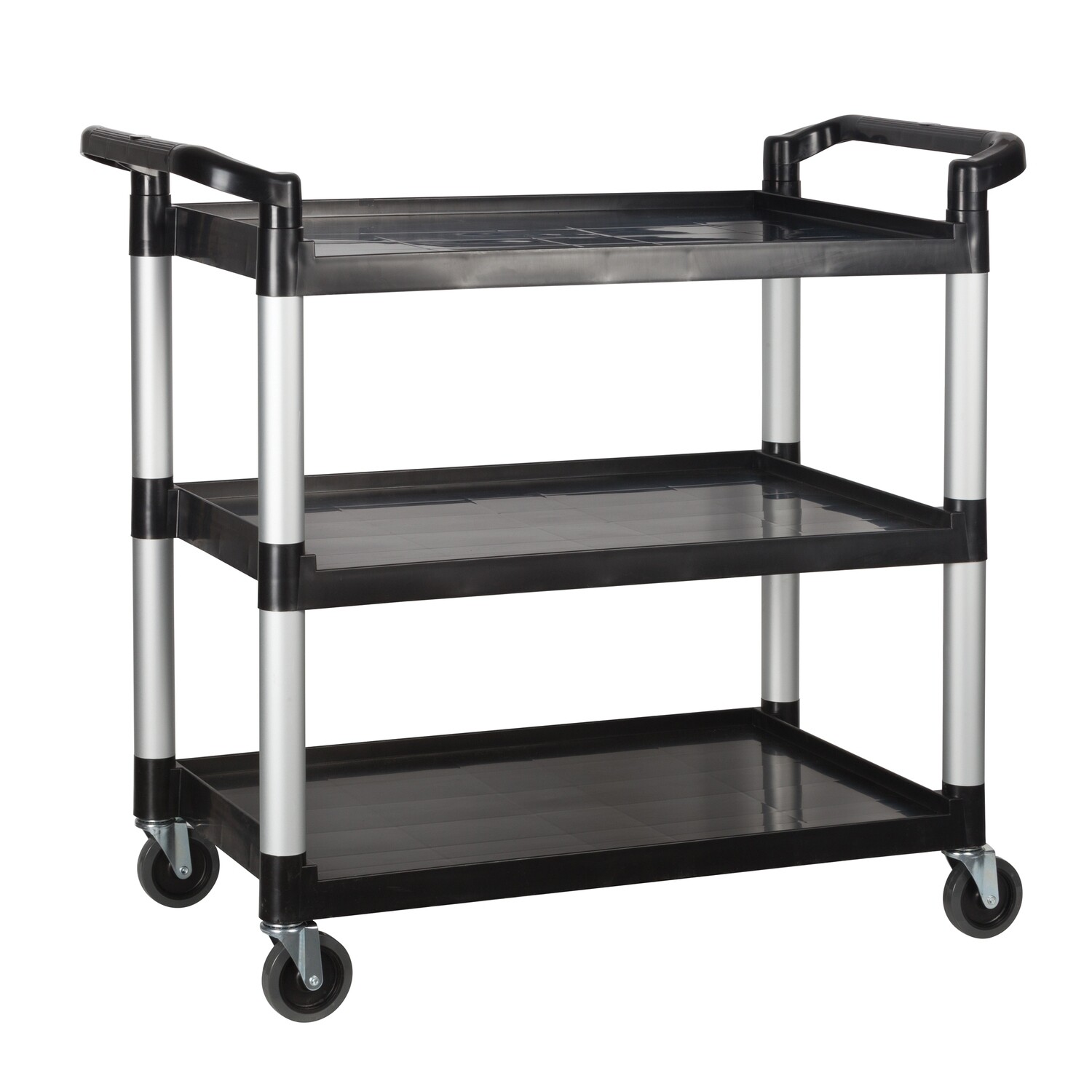 Winco  UC3019K Utility Cart, 3-tier, 40-3/4&quot;W x 19-1/2&quot;D x 37-3/8&quot;H, 400 lb capacity, plastic, black
