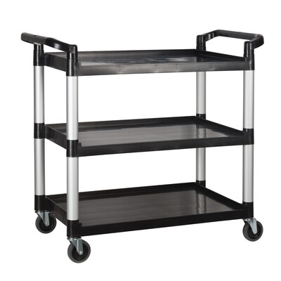 Winco  UC3019K Utility Cart, 3-tier, 40-3/4"W x 19-1/2"D x 37-3/8"H, 400 lb capacity, plastic, black