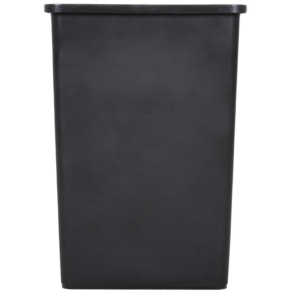 Lavex SQ35BK Square Trash Can, 35 Gallon, Black