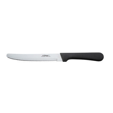 Winco K-50P Steak Knife, Black Plastic Handle, 5&quot; Stainless Steel Blade