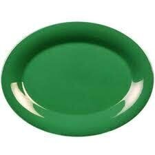 Thunder CR213GR Platter, 13-1/2&quot; x 10-1/2&quot;, oval, break-resistant, dishwasher safe, melamine, green
