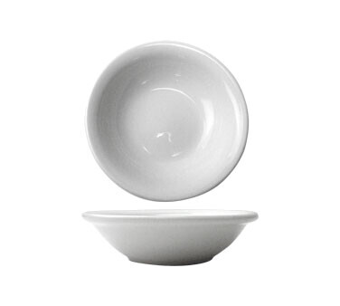 International Tableware DO-11 Fruit Bowl, 5 oz., 4-7/8&quot; dia. x 1-1/4&quot;H, round, rolled edge, fully vitrified, microwave &amp; dishwasher safe, lead free, porcelain, European White - 3 Dozen