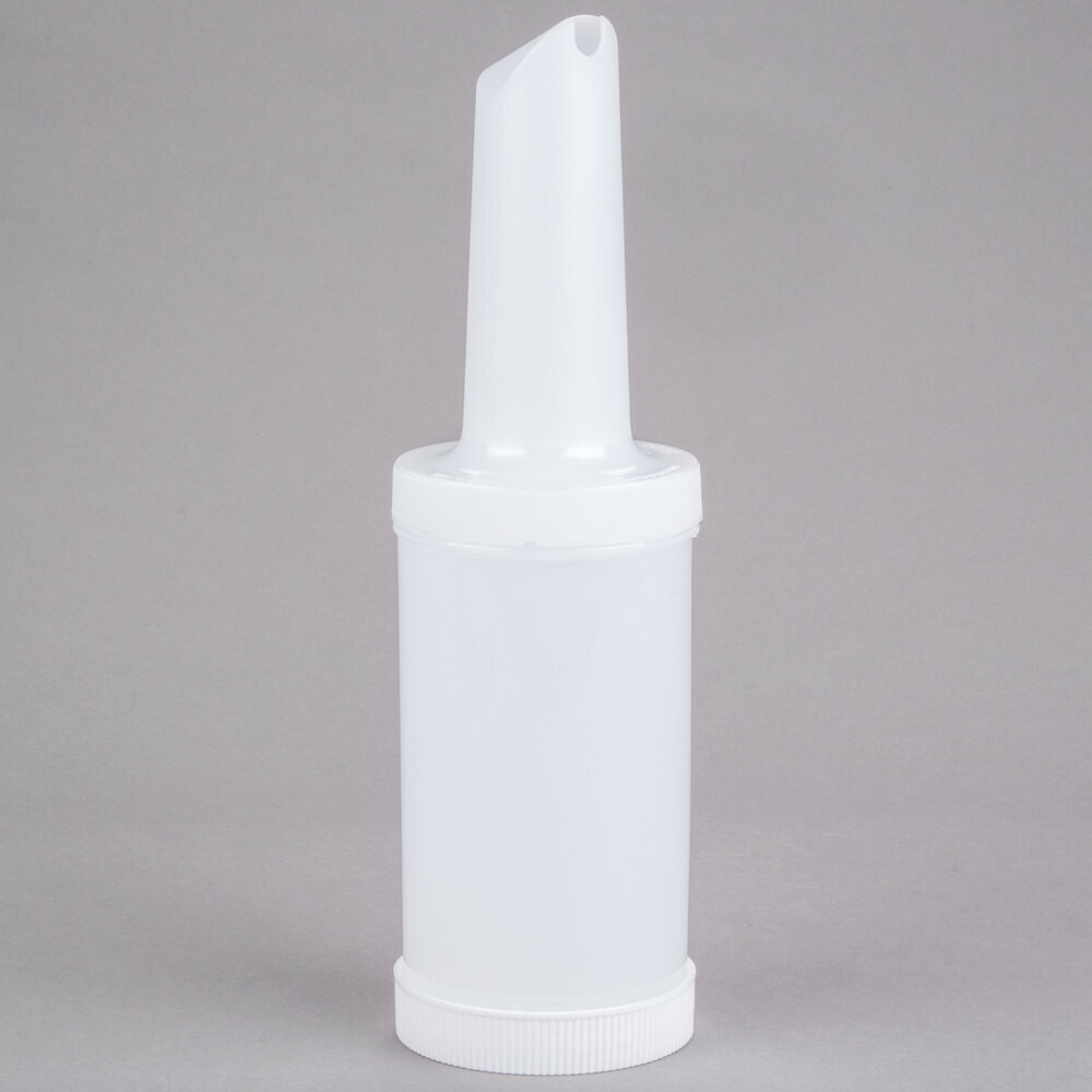 Carlisle PS601NC02 Store &#39;N Pour 1 Qt. White Container with White Spout