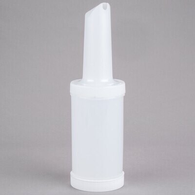 Carlisle PS601NC02 Store &#39;N Pour 1 Qt. White Container with White Spout