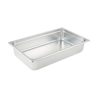 Winco SPJL-104 Anti-Jamming Steam Table Pan, Full Size, Stainless Steel, Standard Weight, 4" Deep