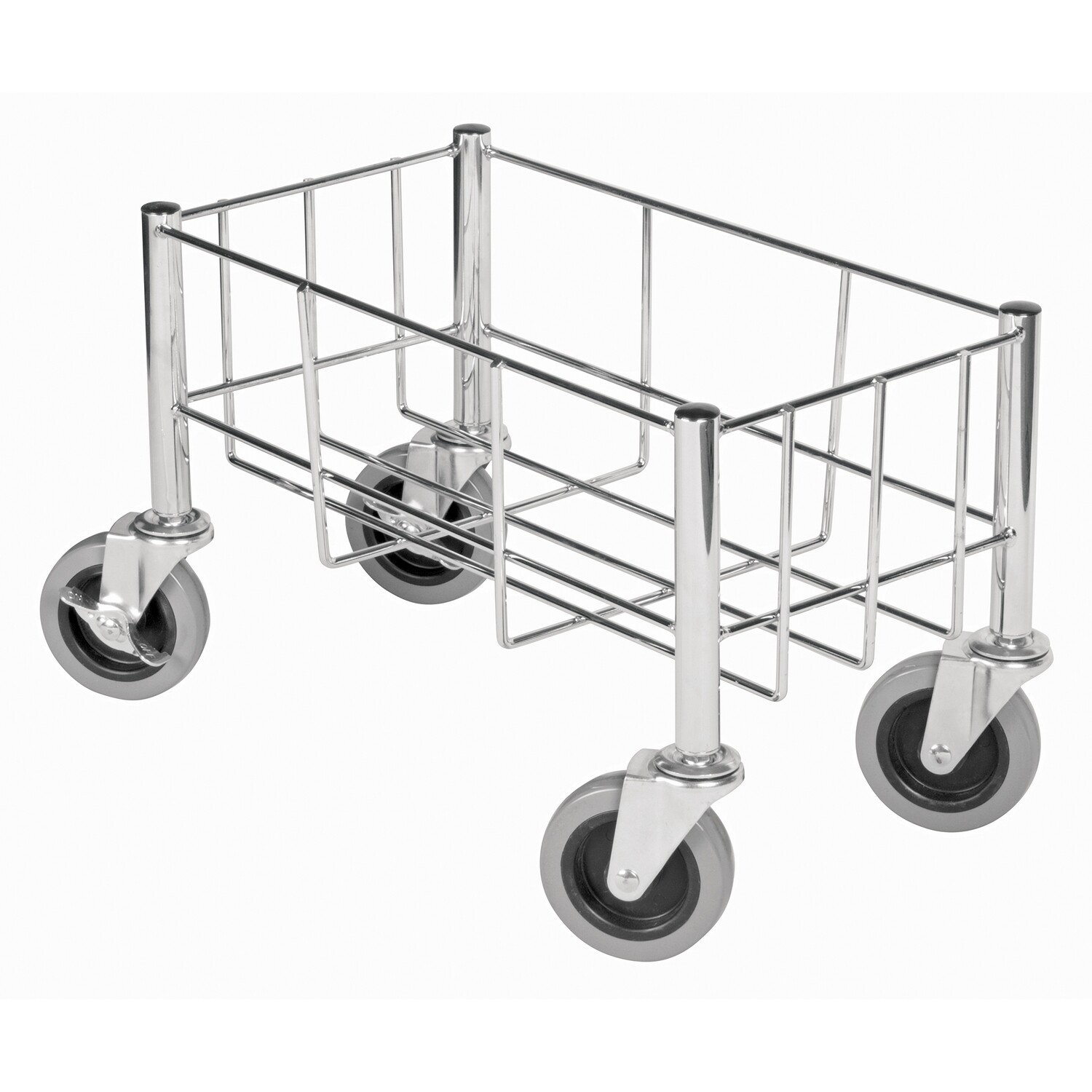 Winco DWR-1708 Trash Can Cart, 18-1/2&quot;L x 9-1/2&quot;W x 7&quot;H, rectangular, fits 23 gal. standard slim trash cans (PTC- series), 400 lb. capacity, (4) 3-3/4&quot; dia. casters, wire construction