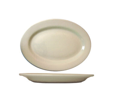 International Tableware RO-13  Platter, 11-1/2" x 8-1/4", oval, rolled edge, microwave &amp; dishwasher safe, lead free, ceramic, American White