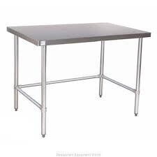 Klinger&#39;s NSG-3060 Trading Open Base Work Table, Stainless Steel Top, Galvanized Legs