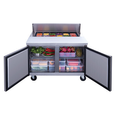 Dukers DSP48-12-S2 Sandwich/Salad Prep Table, 2-Section, 48&quot;