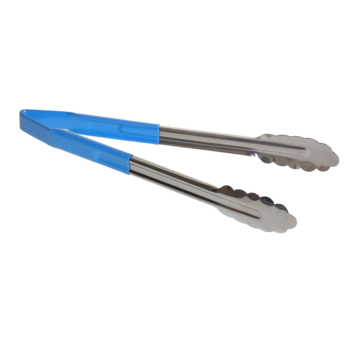 TableCraft 3712BLEU Tongs, 12&quot;, one piece, vinyl-coated, spring steel construction, dishwasher safe, blue