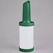 Carlisle PS601NC09 Store &#39;N Pour 1 Qt. White Container with Green Spout