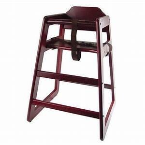 Winco CHH-103  High Chair, 20&quot;H seat, buckle strap, stackable, rubber wood, mahogany finish