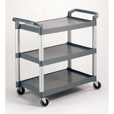 Crestware RTROLLEY  Regular 3-Tier Cart, Up to 265 Lbs., Gray