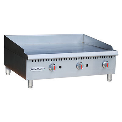 Serv-Ware STGS-24 Countertop 24" Griddle, Gas, 3/4" thick plate