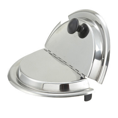 Winco INSH-7  Hinged Inset Cover For 7 qt., Heavy Weight Stainless Steel, Mirror Finish