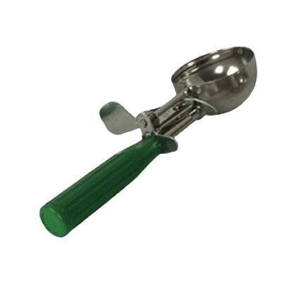 Thunder SLDS012  Disher, 2-2/3 oz., #12, thumb press, 18/8 stainless steel, green