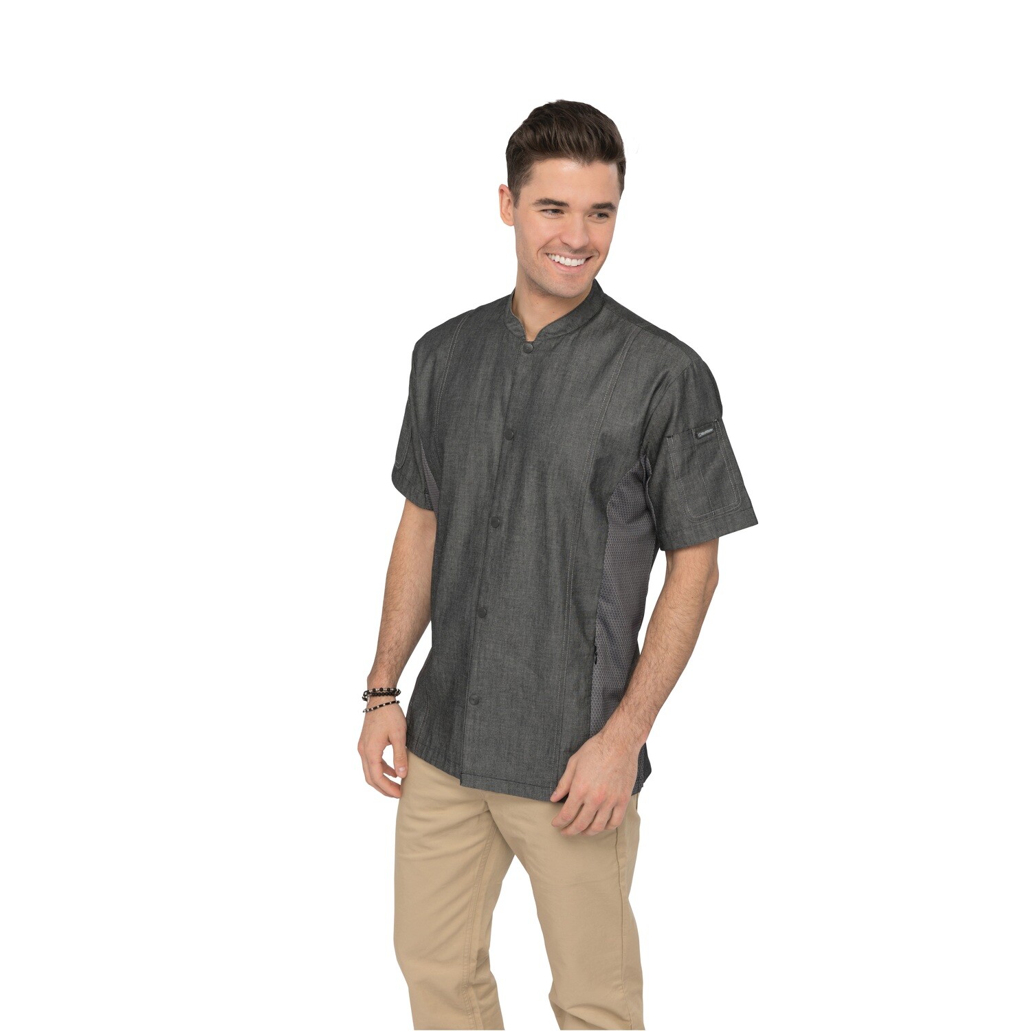 Chef Works CES01-BLK-2XL Tribeca Chef&#39;s Coat, 2X-Large