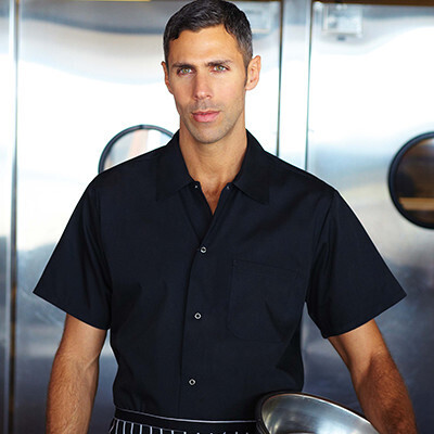 Chef Works KCBLBLK-L Utility Shirt Short Sleeve Large