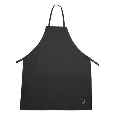 Winco BA-3226BK Full Length Bib Apron, Black - 34&quot;L x 34&quot;W