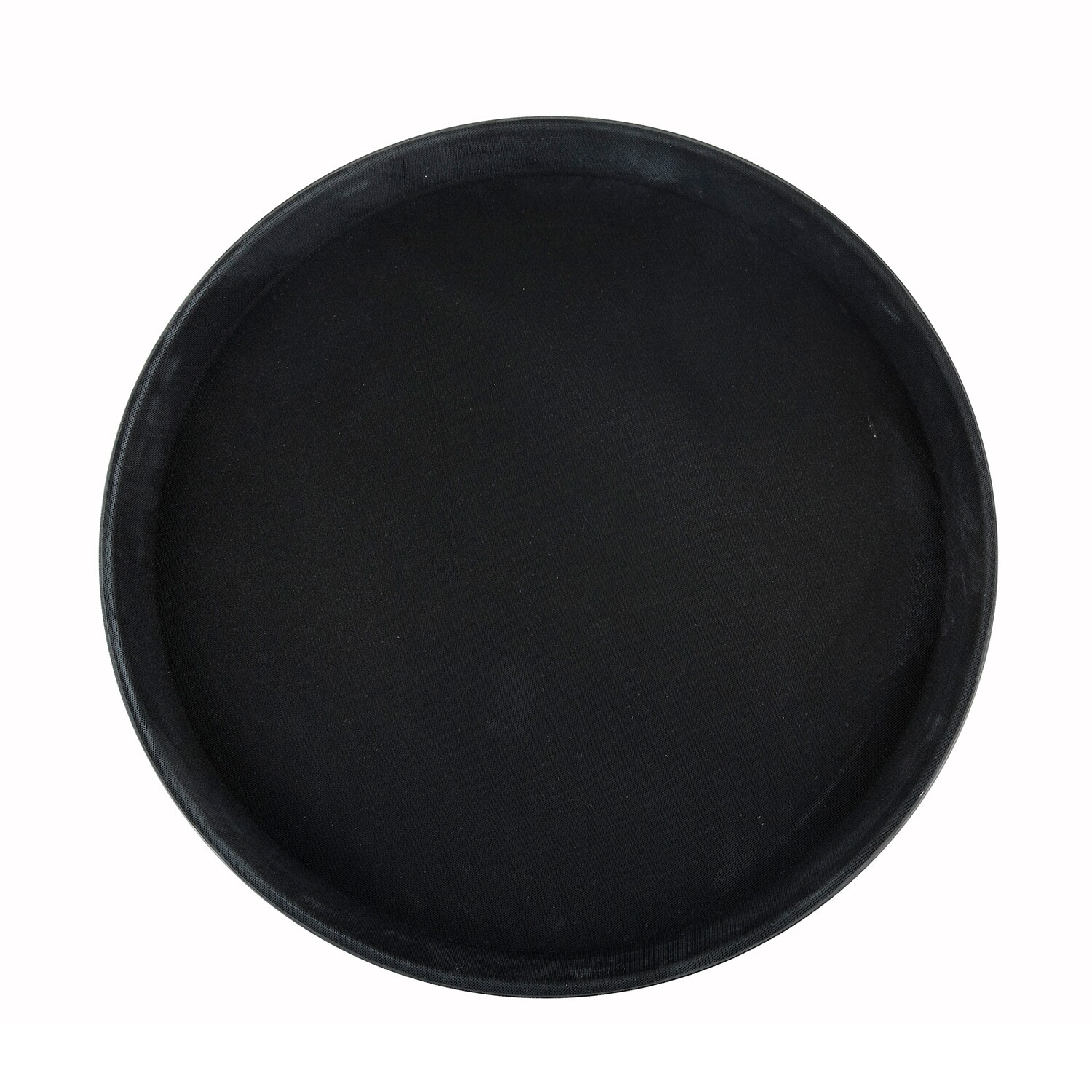 Winco TRH16K Easy-Hold Tray, Round, Rubber Lined, Plastic, Black, 16&quot;