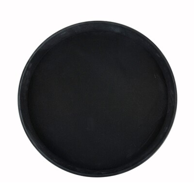 Winco TRH16K Easy-Hold Tray, Round, Rubber Lined, Plastic, Black, 16&quot;
