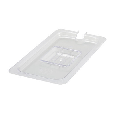 Winco SP7300C  Poly-Ware™ Food Pan Cover with Handle, Slotted, Polycarbonate, 1/3 size