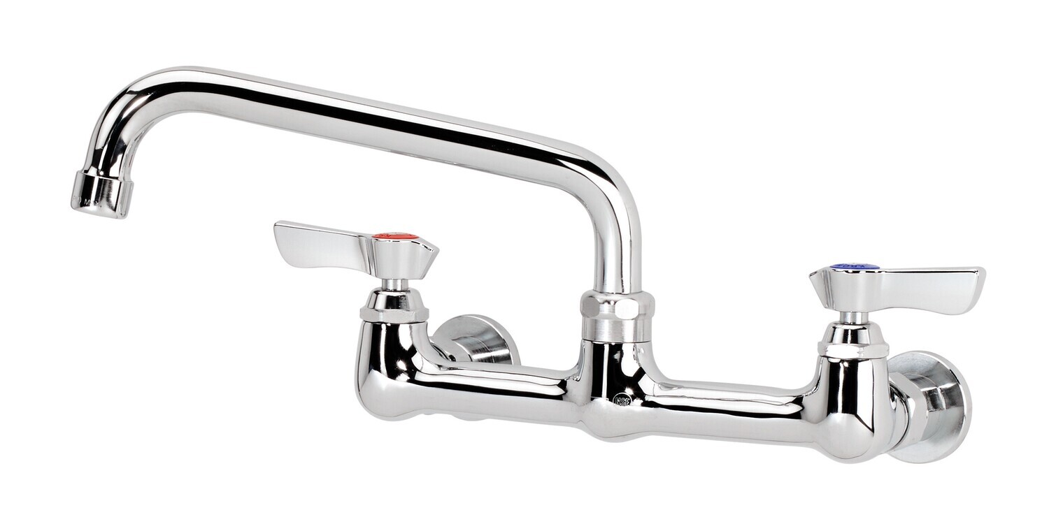 Krowne 12-808L  Silver Series Faucet, splash-mounted, 8&quot; centers, 8&quot; swing spout, quarter-turn ceramic cartridge valve, low lead compliant