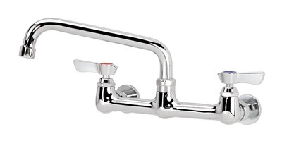Krowne 12-808L  Silver Series Faucet, splash-mounted, 8" centers, 8" swing spout, quarter-turn ceramic cartridge valve, low lead compliant