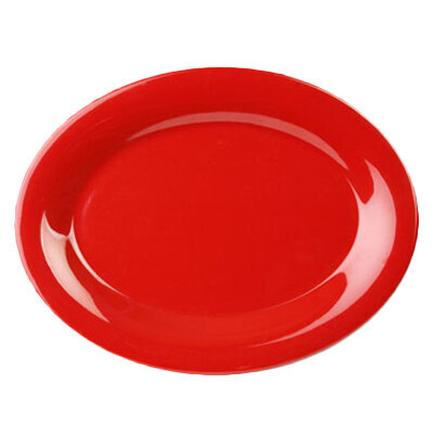 Thunder CR209PR Platter, 9-1/2&quot; x 7-1/4&quot;, oval, break-resistant, dishwasher safe, melamine, pure red