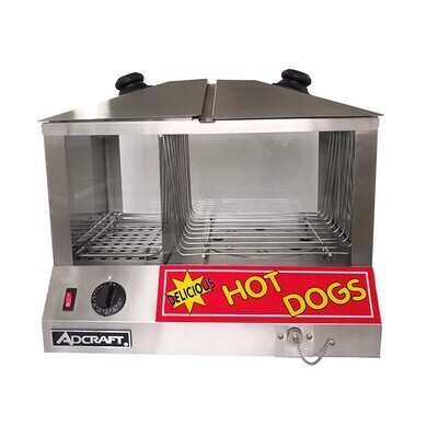 Admiral Craft HDS1300W/100 Hot Dog &amp; Bun Steamer, Side by Side, Holds 100 Hot Dogs
