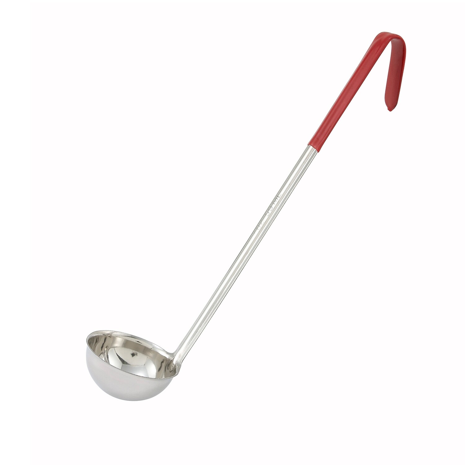 Winco LDC-2  Color-Coded Ladle, One-Piece, Stainless Steel, 12&quot; Red Handle, 2 oz.