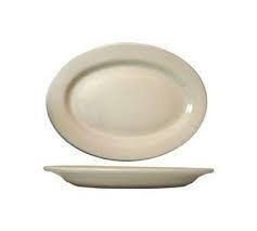 International Tableware RO-34 Platter, 9-5/8" x 6-3/8", oval, rolled edge, microwave &amp; dishwasher safe, lead free, ceramic, American White - 2 Dozen per case.