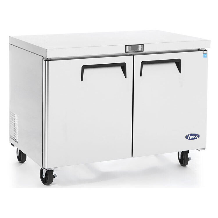 Atosa MGF8402GR  Undercounter Refrigerator, reach-in, two-section, 48-1/4&quot;W x 30&quot;D x 34-1/8&quot;H, rear-mounted self-contained refrigeration, 13.38 cu
