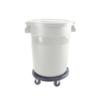 Thunder PLTC020W  Trash Can, 20 gallon, round, integrated handles, plastic, white