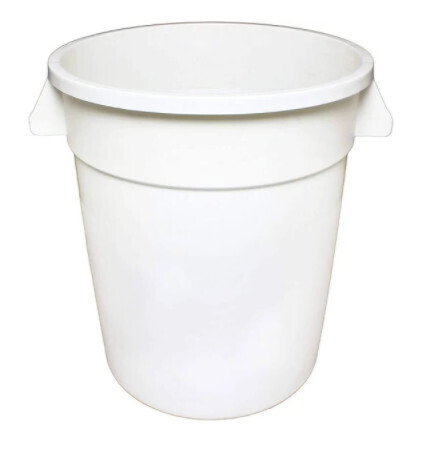 Thunder PLTC020W  Trash Can, 20 gallon, round, integrated handles, plastic, white