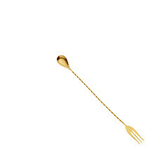Mercer Culinary M37015GD Barfly Gold Plated Bar Spoon w/Fork End, 12-3/8&quot;