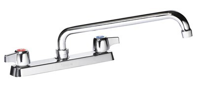Krowne 13-812L  Silver Series Faucet, deck mount, 8" centers, 12" swing spout, quarter-turn ceramic cartridge valve, low lead compliant