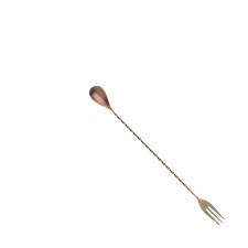 Mercer Culinary M37015ACP Barfly Antique Copper Platted Bar Spoon w/Fork End, 12-3/8&quot;