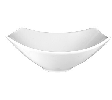 International Tableware QP-40 Bowl, 42 oz., 9-5/8&quot; x 7-1/8&quot; x 4&quot;H, rectangular, fully vitrified, microwave &amp; dishwasher safe, lead free, porcelain, European White- 1 Dozen