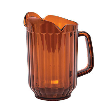 Winco WPCT-60A Amber Water Pitcher, 3-Spout, Polycarbonate, 60 oz.