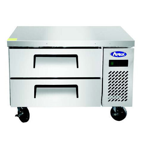 Atosa MGF8448GR  Chef Base, one-section, 35-5/8&quot;W x 33&quot;D x 26-3/5&quot;H, side-mounted self-contained refrigeration, 4.7 cu. ft., (2) self-closing drawers