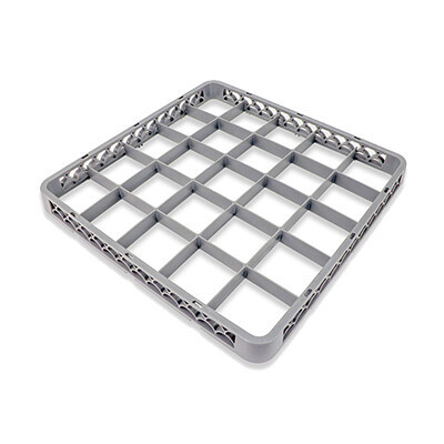 Crestware REC-25 Rack Extender, 25 compartment, chemical resistant polymer, gray color and textured surface