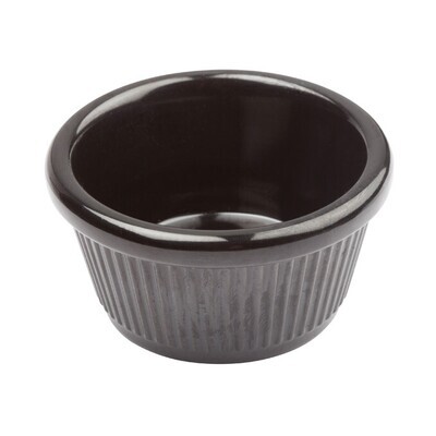 Winco RFM-3K  Ramekin, 3 oz., fluted, heat resistant up to 212°F/100°C, dishwasher safe, melamine, break-resistant, black