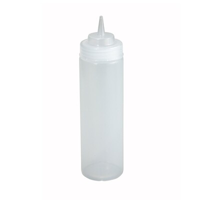 Winco PSW-24 WideMouth Squeeze Bottle, 24 oz., Clear 6/pk