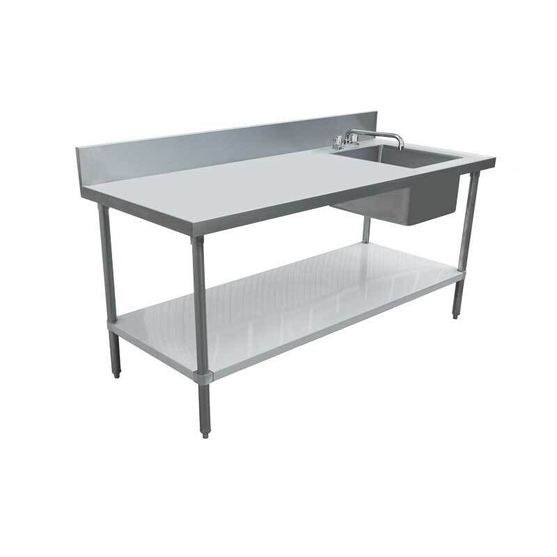 Omcan  43242 Work Table With Prep Sink, 60&quot;W x 30&quot;D