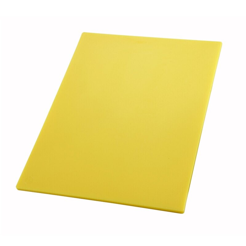 Winco CBYL1218 Cutting Board, Polyethylene, Yellow, 12&quot; x 18” x 1/2&quot; Thick