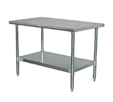 Serv-Ware T2472CWP-3 Standard Series Work Table, Stainless Steel Top, Galvanized Undershelf and Legs