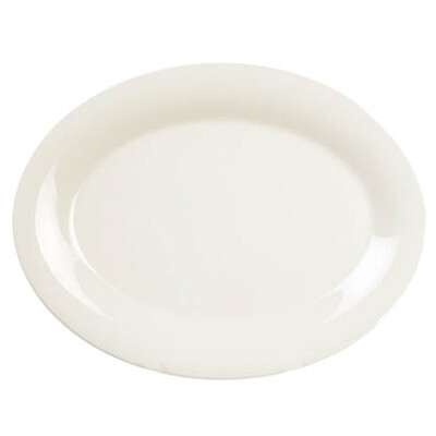 Thunder CR213V  Platter, 13-1/2&quot; x 10-1/2&quot;, oval, break-resistant, dishwasher safe, melamine, ivory