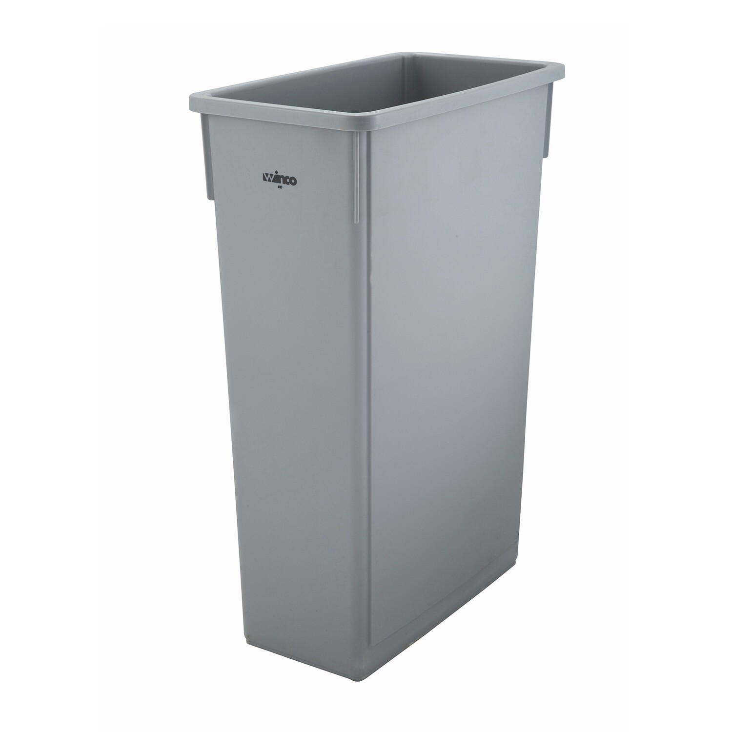 Winco PTC-23SG Slender Trash Can, 23 gallon, 20-1/8”L x 10-7/8”W x 29-7/8”H, HDPE, gray