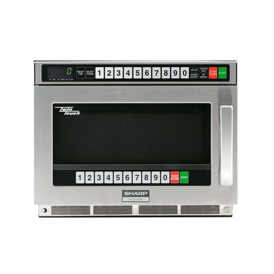 Sharp R-CD1200M Commercial Microwave Oven, 1200 watts, Stainless Steel-See Thru Door